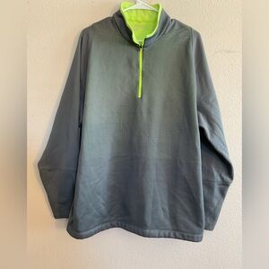 Nike Men’s Gray Quarter‎ Zip Pullover w/ Neon Green Accents w/ Pockets size 2XL